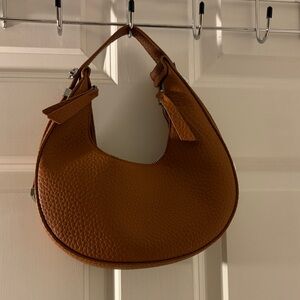 Classy Brown Leather Hobo Bag